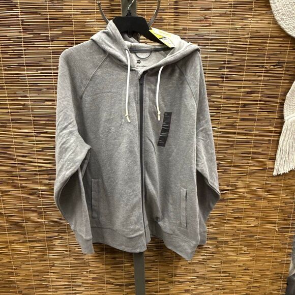Men's‎ Cotton Fleece Full Zip Hooded Sweatshirt - All in Motion™ Dark Gray XXL - Picture 2 of 3